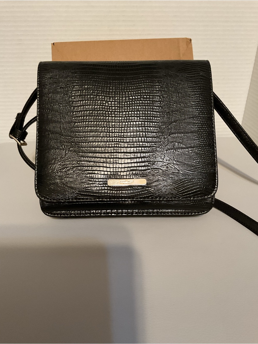 Nine West Black Textured Crossbody Shoulder Bag